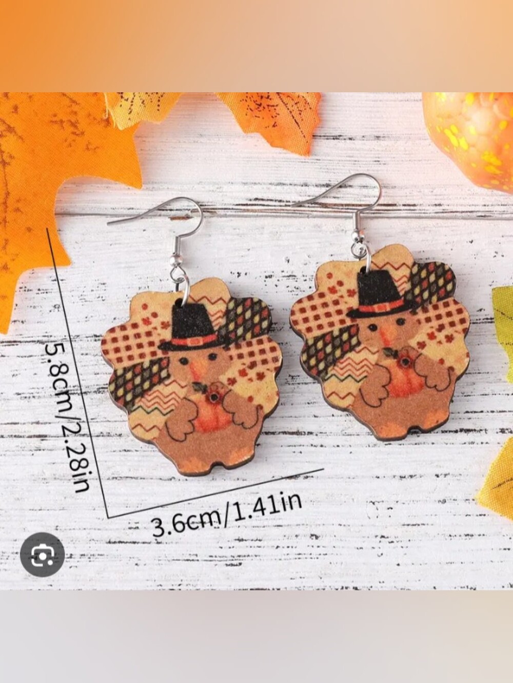 $8 Each Or Bundle 5/$20 Kids Thanksgiving Turkey Dangle Earrings